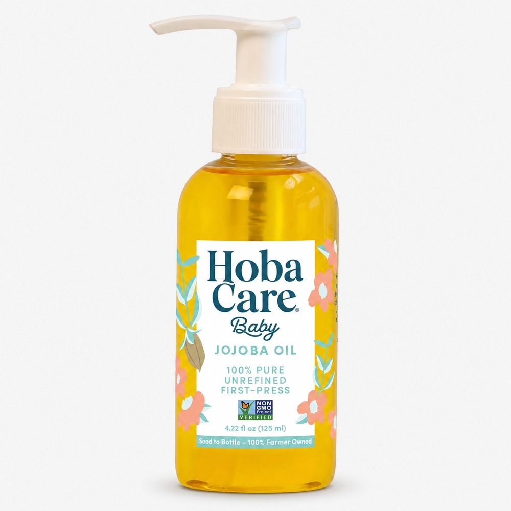 Hobacare Bottle of baby jojoba oil 4.22oz with pump
