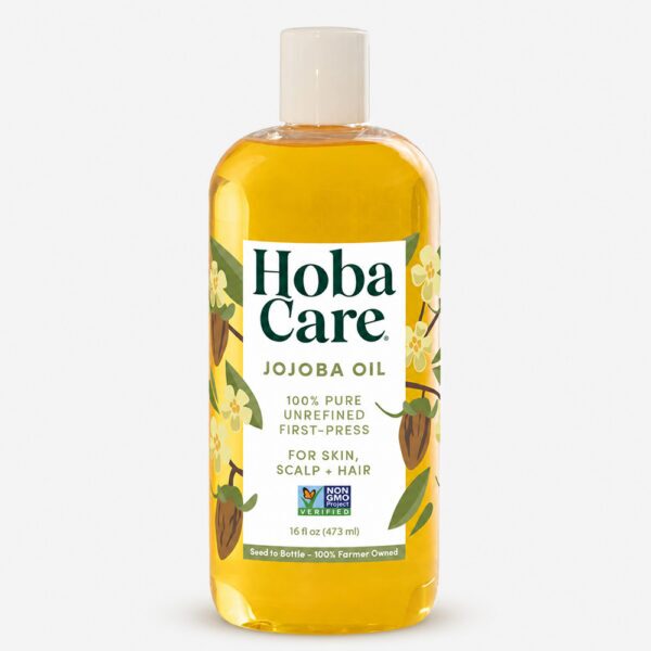 Bottle of Hoba Care Jojoba Oil 16oz