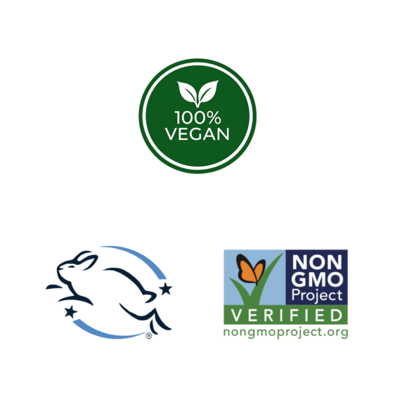 non gmo jojoba vegan logos