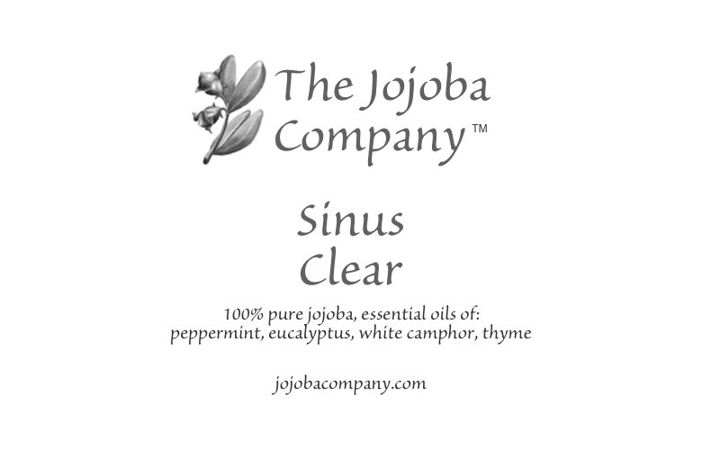 sinus clear essential oil blend label
