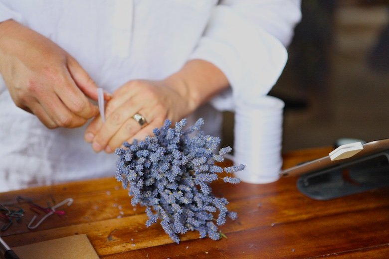 making lavender sachets