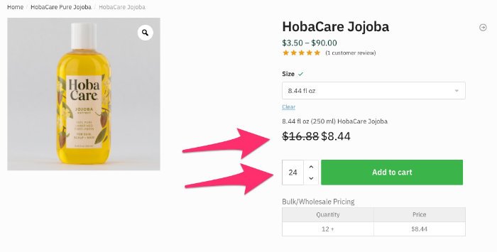 wholesale ordering jojoba oil discount pricing