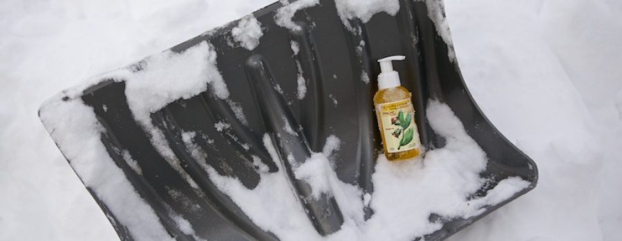 using jojoba to wax a show shovel