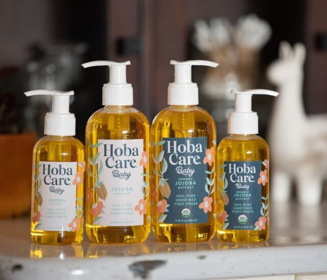 What’s the difference between HobaCare & HobaCare Baby? Nothing! Our HobaCare Baby bottles are filled with the same 100% Pure Golden Jojoba that fills our other bottles. We had lots of parents asking if they could use HobaCare on their babies & children so we developed baby specific packaging. HobaCare makes a fantastic natural treatment for cradle cap and it helps sooth delicate baby skin. See our blog for all the ways that HobaCare is beneficial for ALL skin, even baby skin. If you’re headed to any baby showers, tuck a bottle or two of HobaCare Baby into your gift. #JojobaCompany #HobaCare #naturalbaby